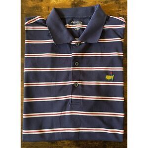 Masters Tech Pique Masters Navy/ Red / White Stripes Polo Size L / Excellent